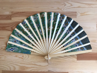 Batik folding hand fan | Big size | Green