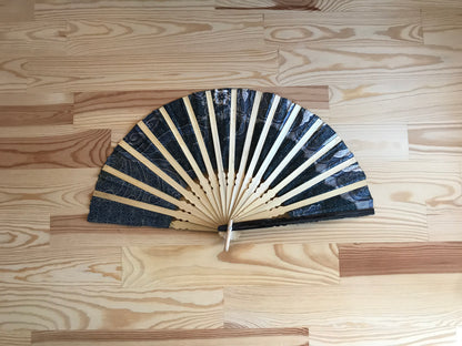 Batik folding hand fan | Dark green