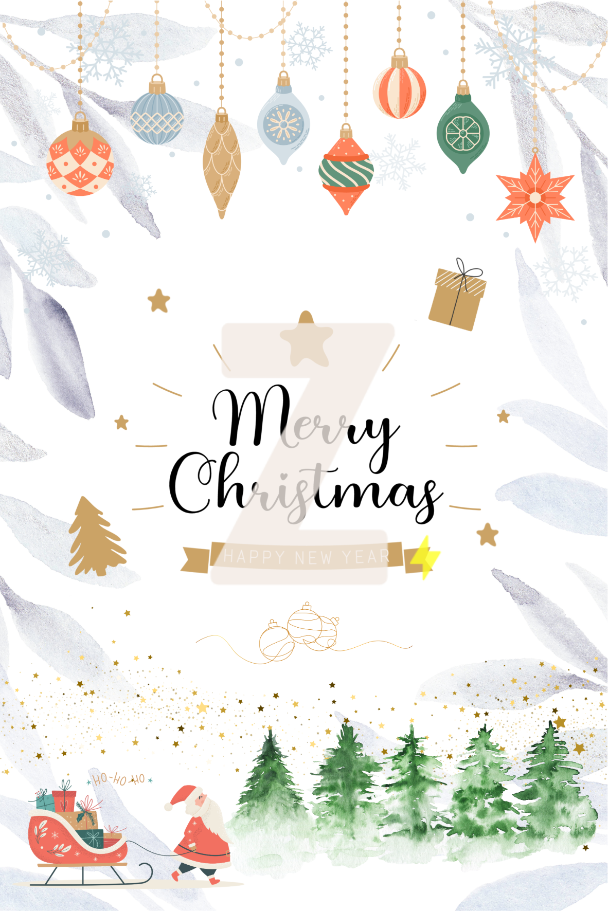 Printable Christmas card 4”x6” / 100x150 mm | Freebie 2024 n° 1