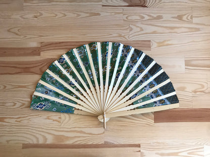 Batik folding hand fan | Big size | Green