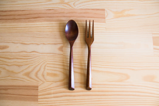 Wooden spoon and fork