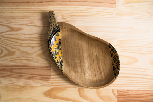 Batik eggplant wooden plate